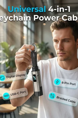 4-in-1 Digital Display Keychain Charging Cable