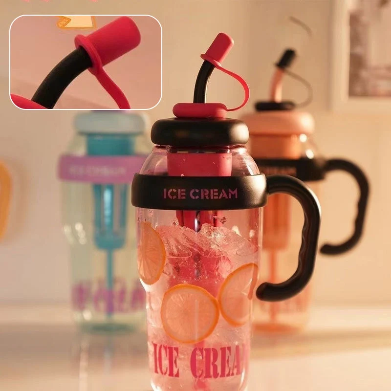 Stylish Large Capacity Sports Water Bottle with Straw - Image 2