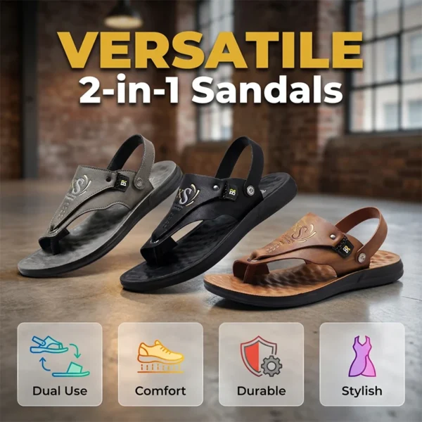 Men's Convertible 2-in-1 Sandals & Slippers