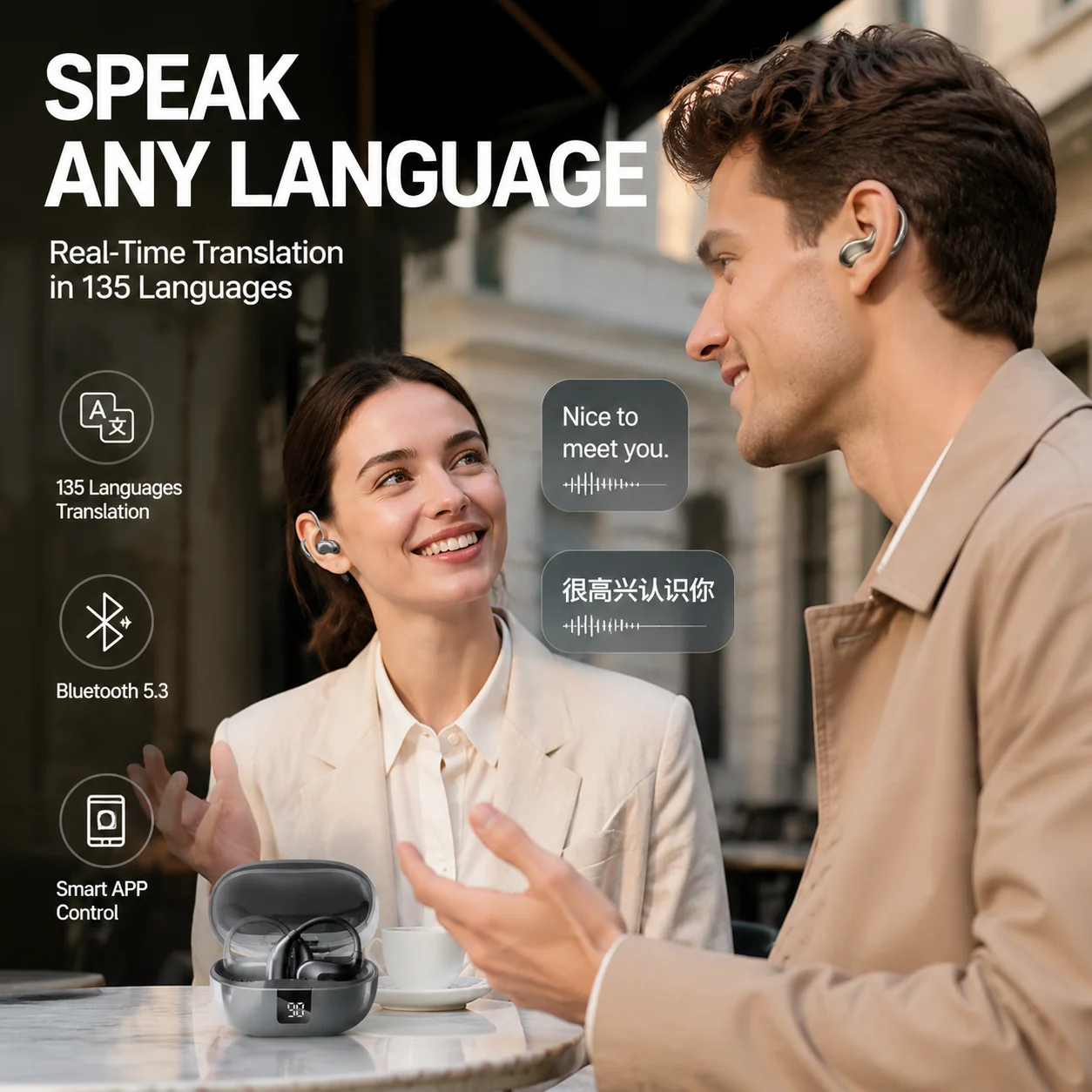 📢📢 50 % OFF !! ✨Translation Earbuds, Supports Real-Time Translation in 135 Languages With APP, Bluetooth 5.3 Earphones - Image 2