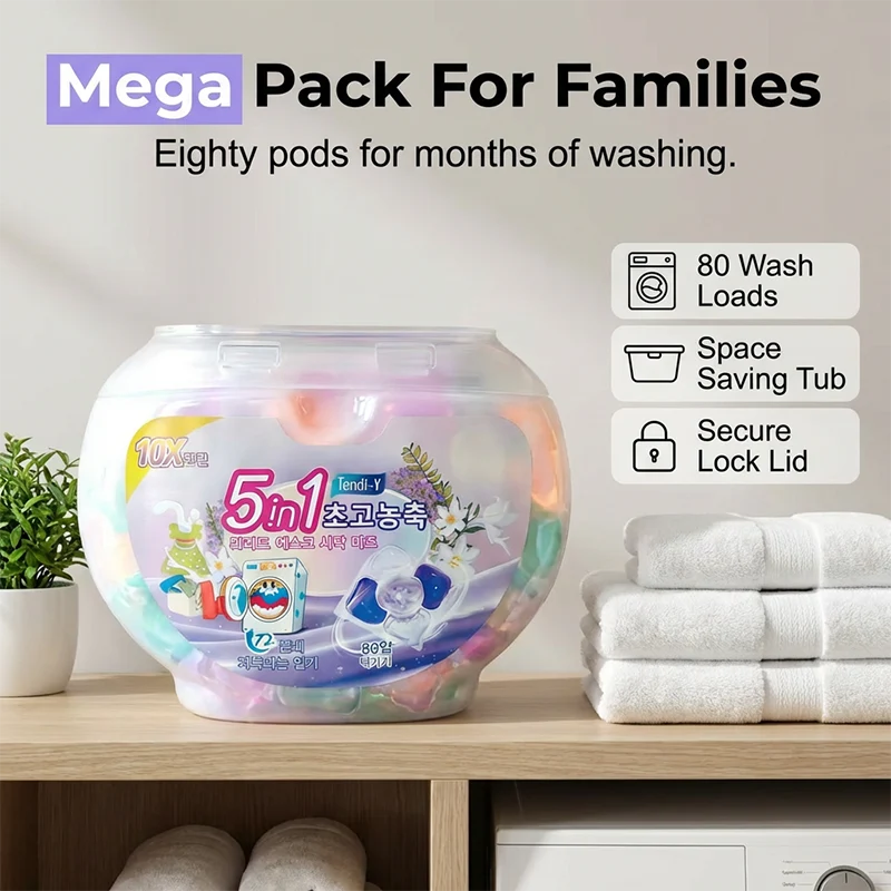 ✨2026 Hot Sale 50% OFF🔥5-in-1 White Musk Laundry Detergent Pods (80PCS) - Image 7