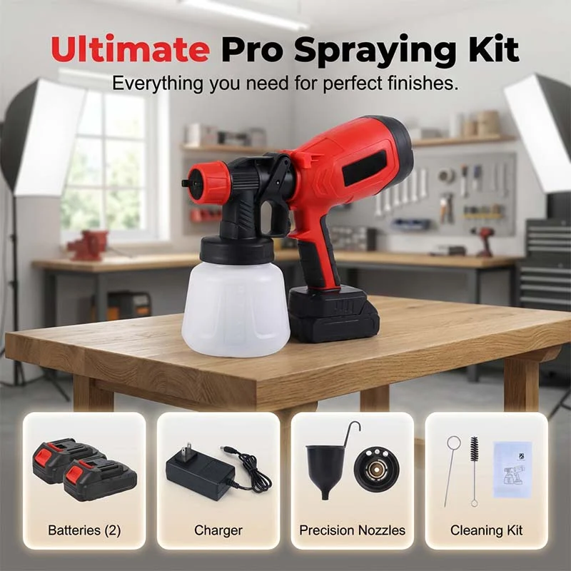 🎨🔋 Cordless paint sprayer – 2 batteries, versatile, for painting & gardening! - Image 9