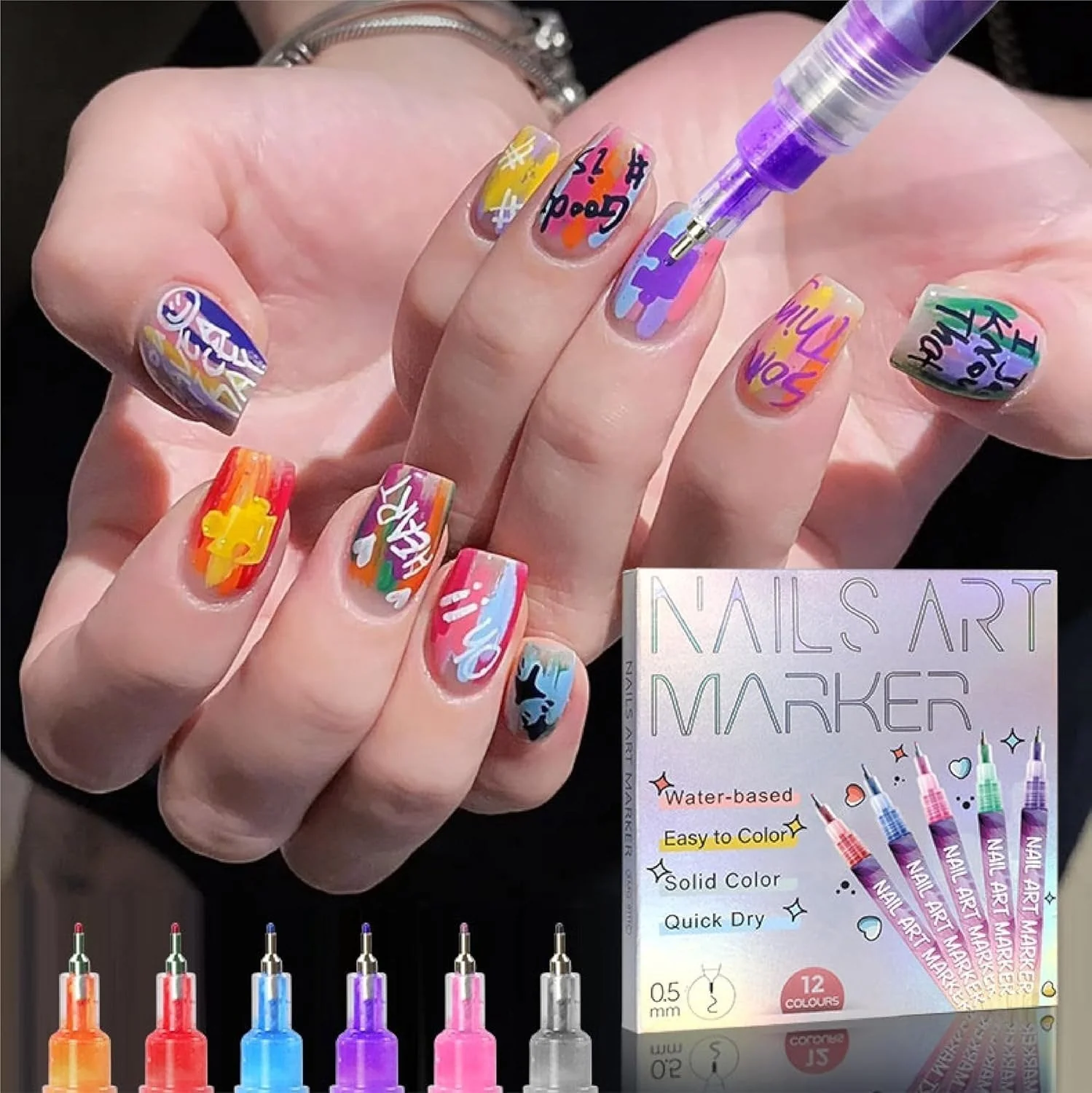 🎁Hot Sale 50% OFF⏳🎨12 Colors Nail Art Pens Set - Image 3
