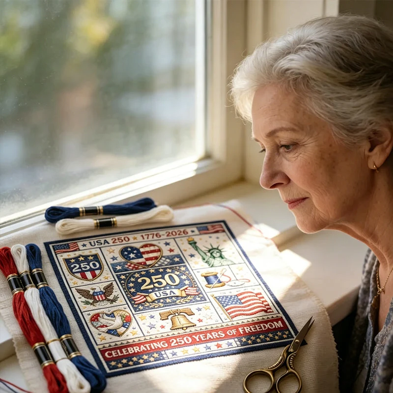 🎁Hot sale🧵USA 250th Anniversary Commemorative Cross Stitch Kit - Image 4