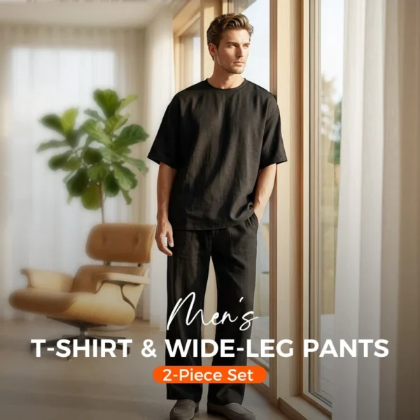 🎁2026 New Arrivals 50% OFF💥Men's T-Shirt & Wide-Leg Pants 2-Piece Set