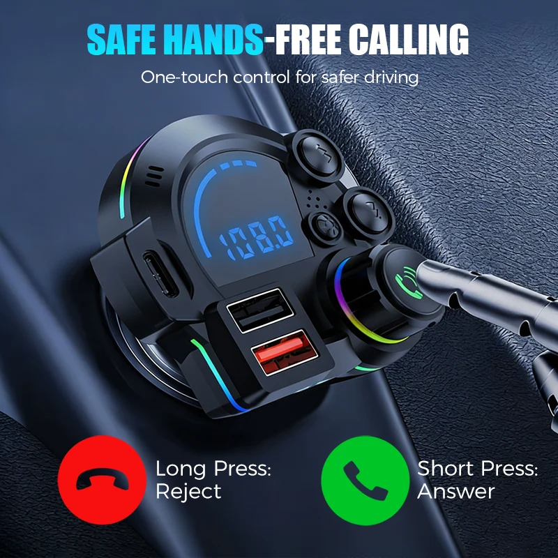 📻 50% OFF NOW! 🚗 Universal Dual-Port Car FM Bluetooth Transmitter – Wireless Music, Hands-Free Calling & Dual USB Charger 🔌 - Image 3