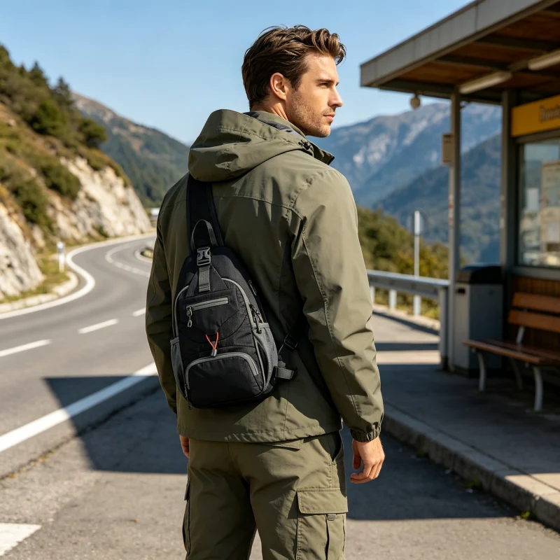 🎒 50% OFF NOW! 💧 Men's Outdoor Sling Bag – Multi-Pocket, Water-Resistant & Breathable – Perfect for Travel & Daily Use ✨ - Image 4