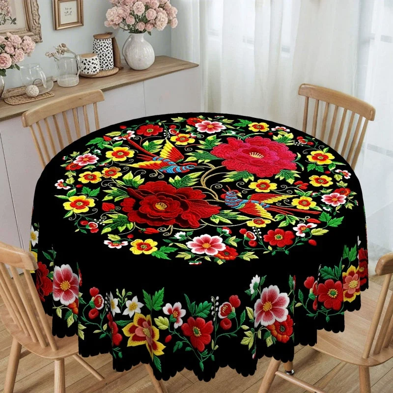 🏆Limited Time 60% Off! 💥Mexican Floral Tablecloth with Scalloped Edge - Image 9