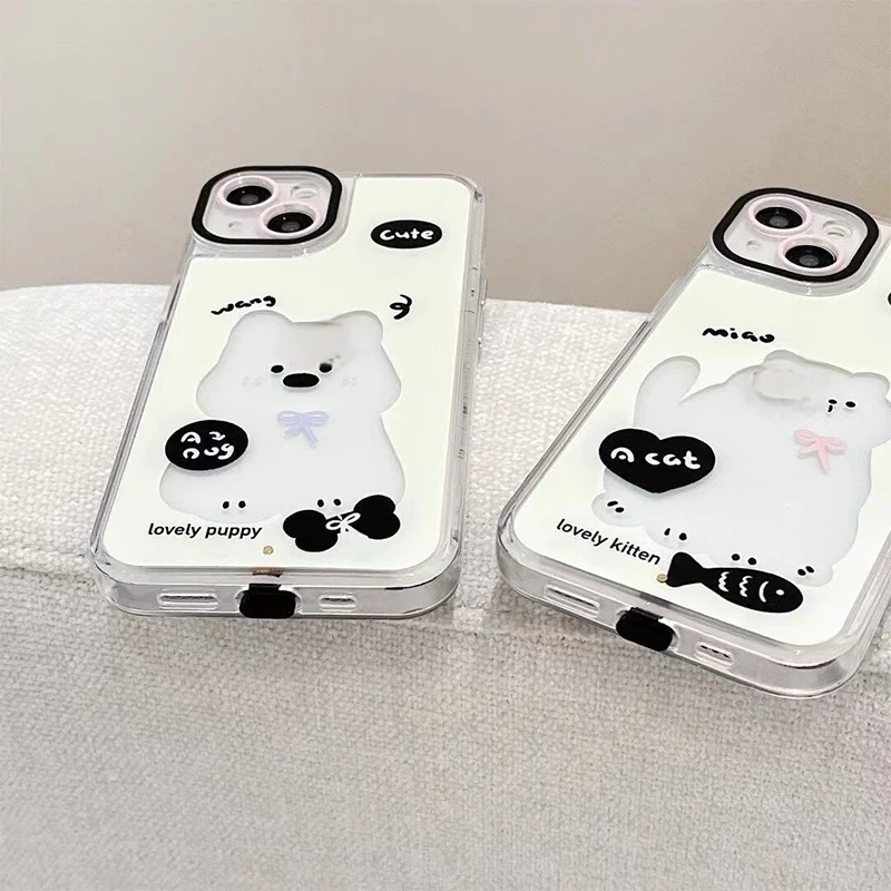 🎄Christmas Sales 60% OFF🐾Luminous Cartoon Cat & Dog iPhone Case - Image 4