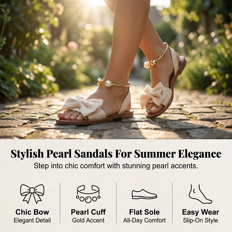 Stylish Pearl Ankle Strap Sandals