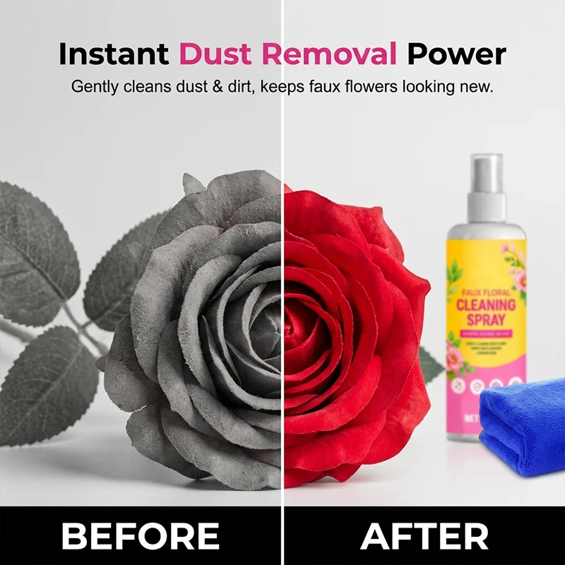 Artificial Flower Cleaning Spray with Towel - Image 3