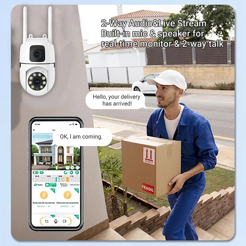 🔍🔍360° Pan & Tilt 4K Dual Lens Security Camera – Outdoor WiFi Surveillance Camera - Image 5