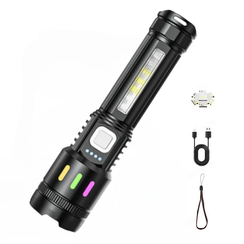💎 49% OFF! 💎 Multifunctional Zoom LED Flashlight with Power Display – 500m Range, USB-C & 4 Lighting Modes - Image 9