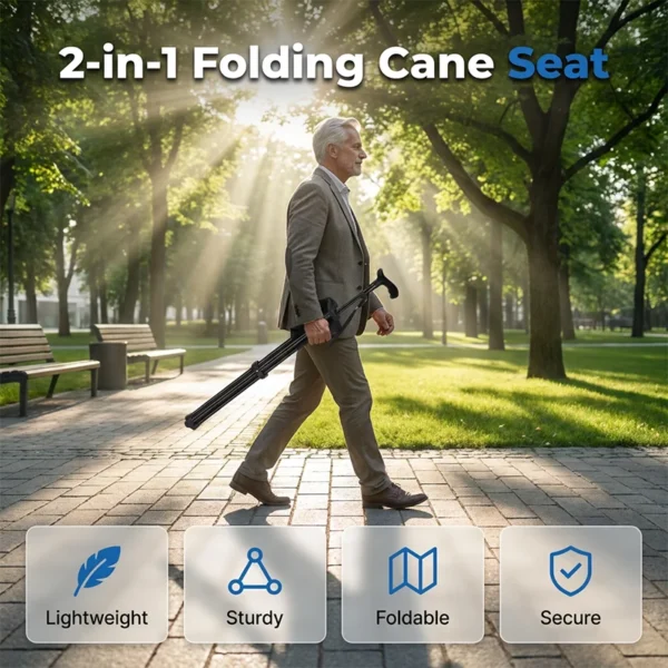 Folding Walking Cane with Seat