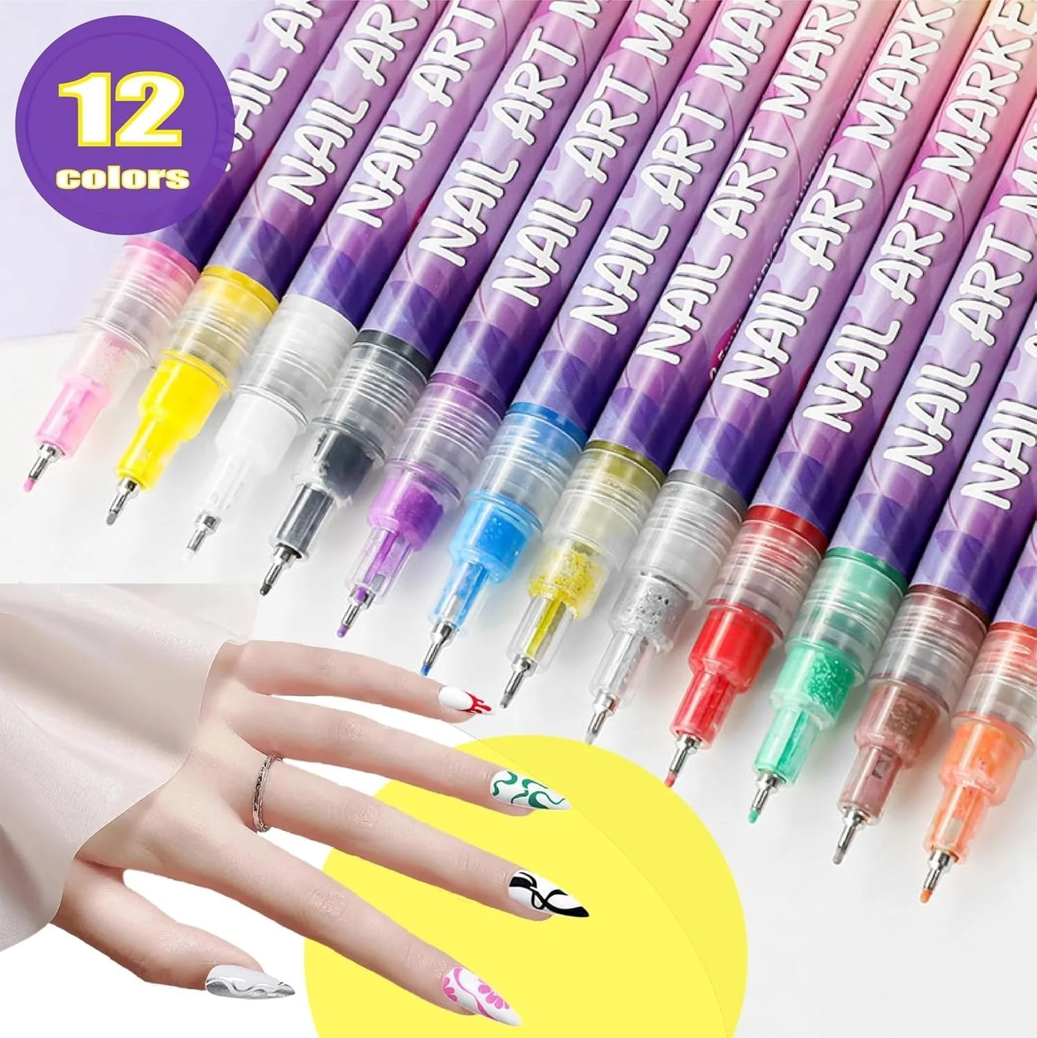 🎁Hot Sale 50% OFF⏳🎨12 Colors Nail Art Pens Set - Image 8