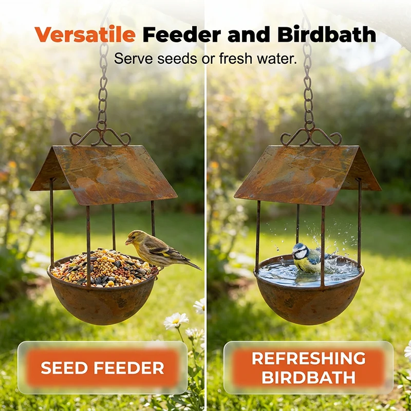 🏡 Bring Songbirds & Country Style to Your Garden. Feed or Birdbath, 16" Tall. Shop Now! - Image 3