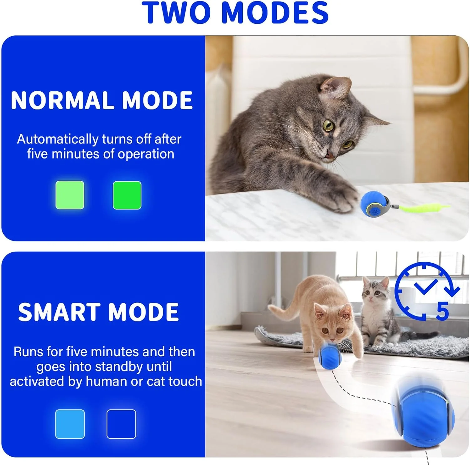 🐱🔥Limited stock available 50% OFF🔥🐶Interactive Rechargeable Cat Toy Ball - Image 3