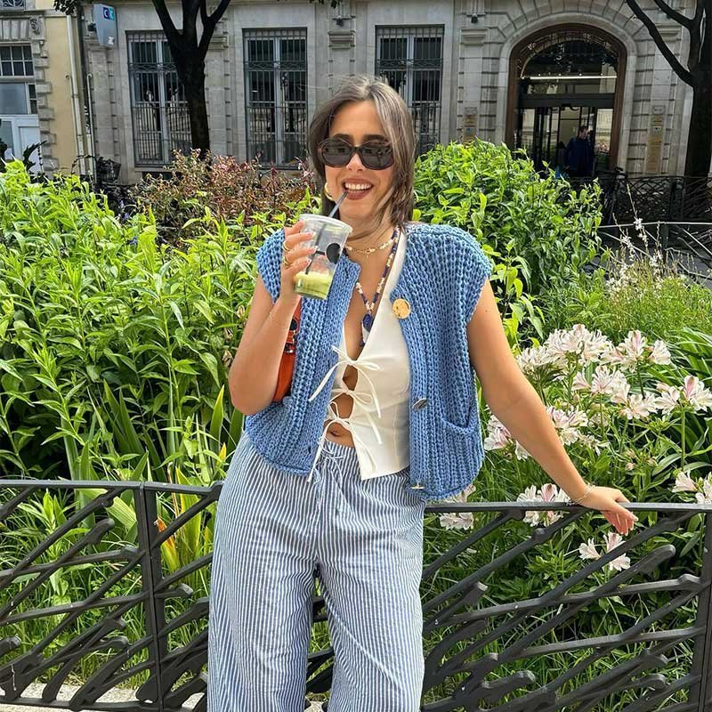 🍂49% OFF🔥Women’s Chunky Knit Button-Down Sweater Vest - Image 7