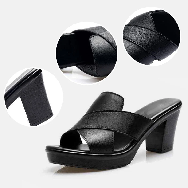 Women's Platform Slip on Chunky High Heel Sandals🌸 - Image 6