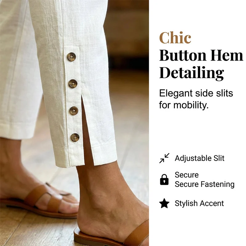 Summer Breathable Cropped Trousers with Pockets - Image 5