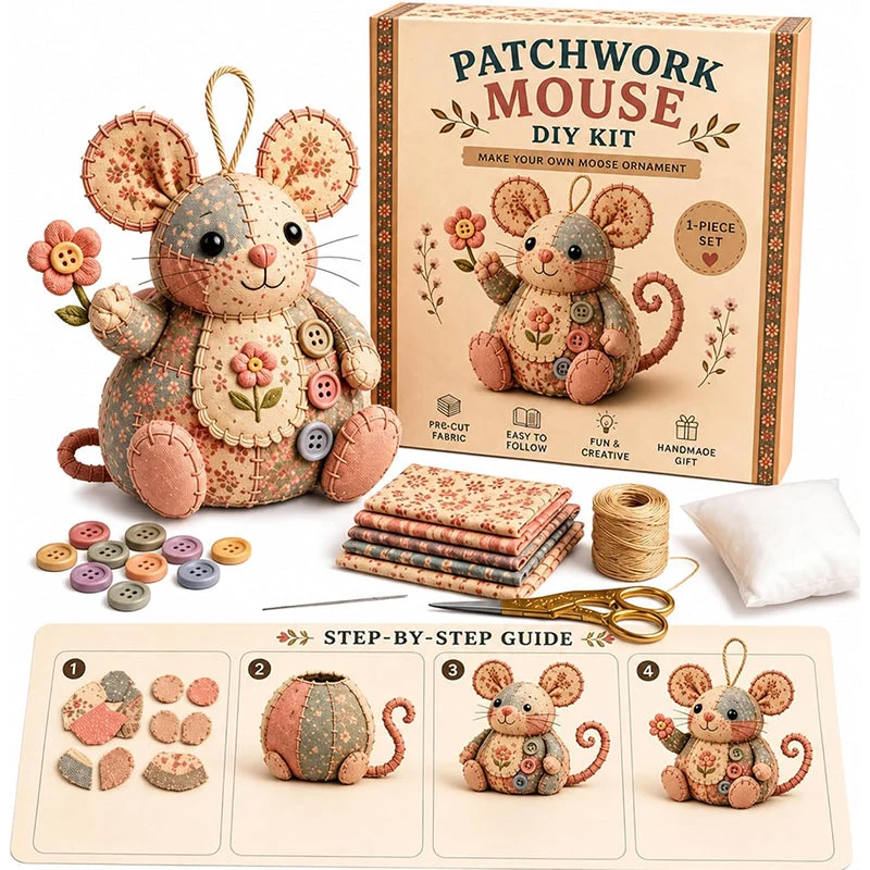 đHot saleđ§”Handcrafted Vintage Mouse Plush Sewing Kit - Image 3