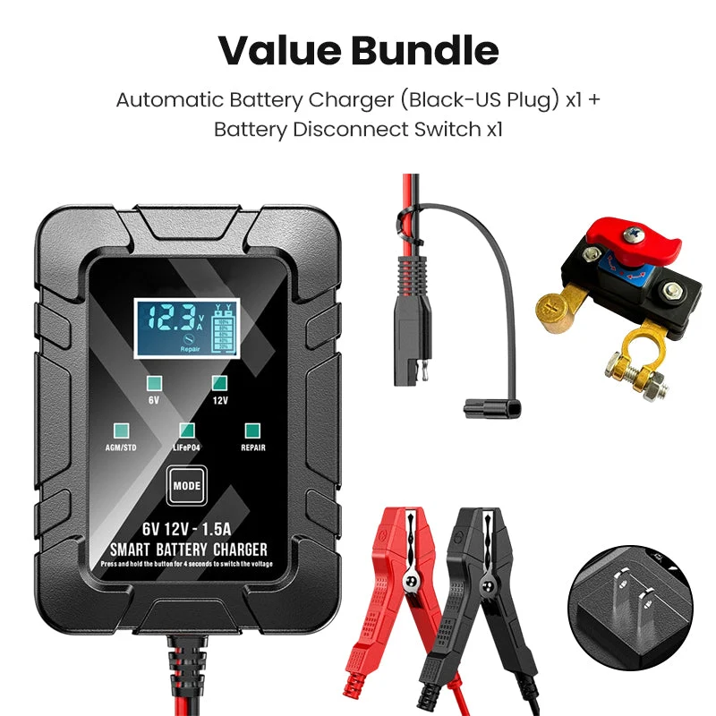 ⏳Limited Time 50% Off💥1.5A 6V 12V Automatic Battery Charger - Image 12