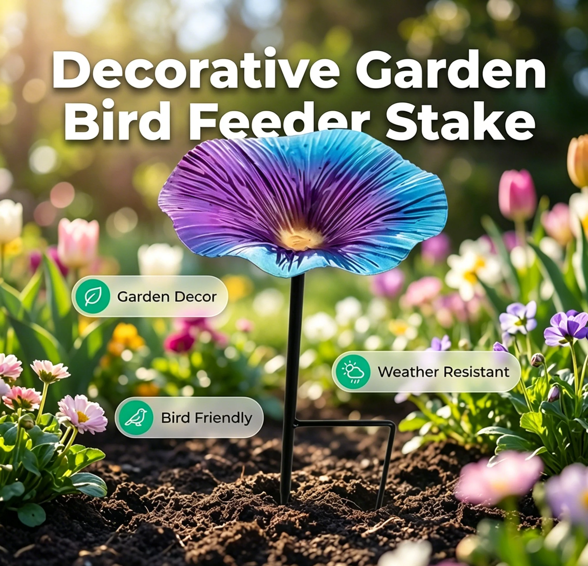 💝 50% OFF🐦Vibrant Garden Flower Stake Bird Feeder For Nature🍃 - Image 7