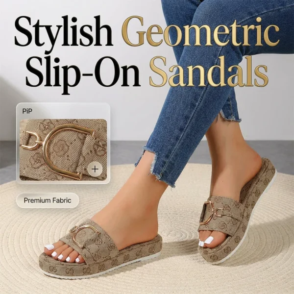 Stylish Geometric Pattern Slip-On Sandals