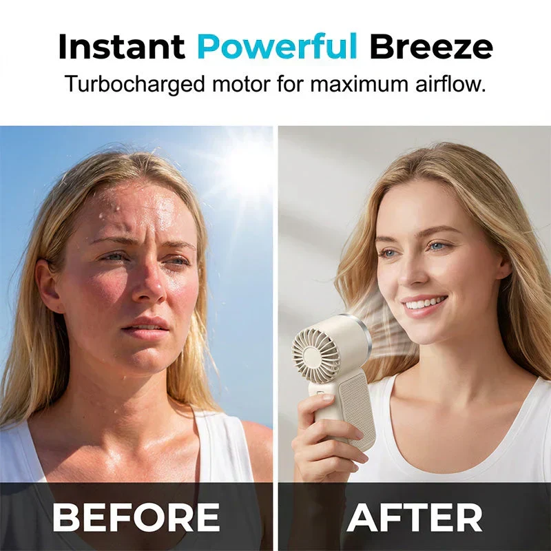 🌬️ LIMITED-TIME 50% OFF! ✨ Turbo Handheld Fan – LED Display, 6 Speeds, 3000mAh 🔋 - Image 4