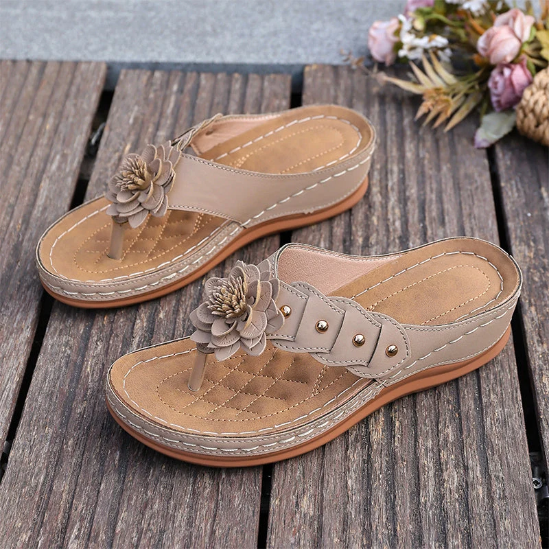 Women's Floral Thong Sandals with Arch Support - Image 12