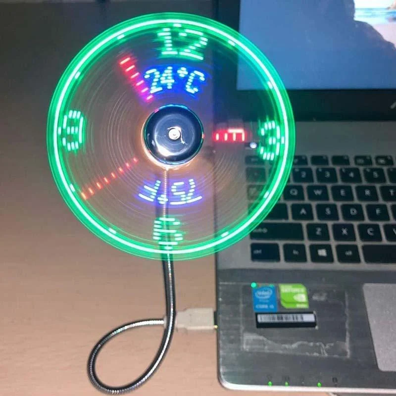 🔥2026 Hot Sale 50% OFF🔥USB Fan with LED Clock Lighting - Image 2