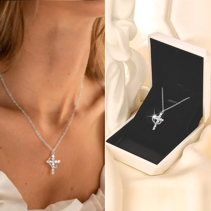 👑✝️Simple Crown & Cross Pendant Choker Necklace - Image 11