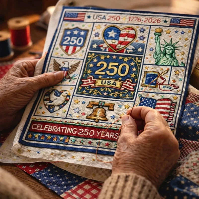 🎁Hot sale🧵USA 250th Anniversary Commemorative Cross Stitch Kit - Image 7