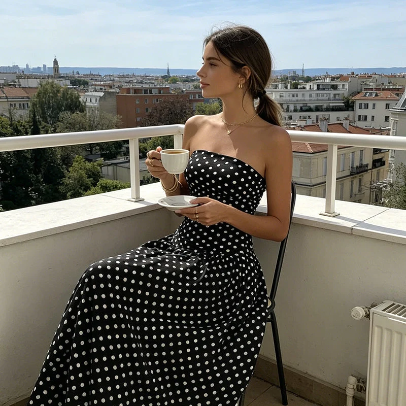 ✨ Women's Polka Dot Strapless Dress - Elegant Vacation Essential! ✨ - Image 14