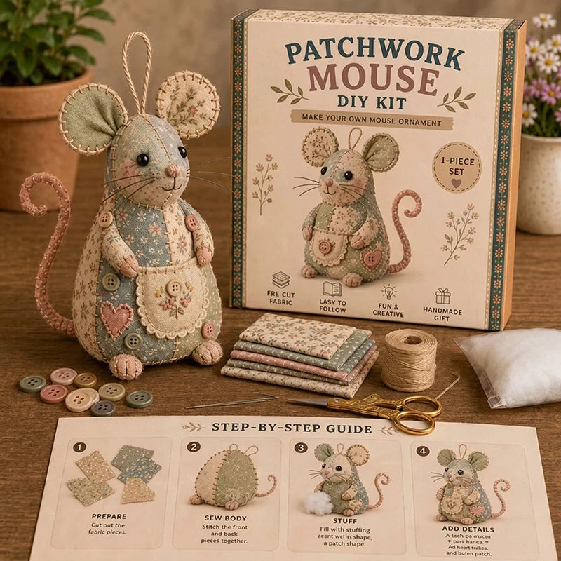đHot saleđ§”Handcrafted Vintage Mouse Plush Sewing Kit - Image 10