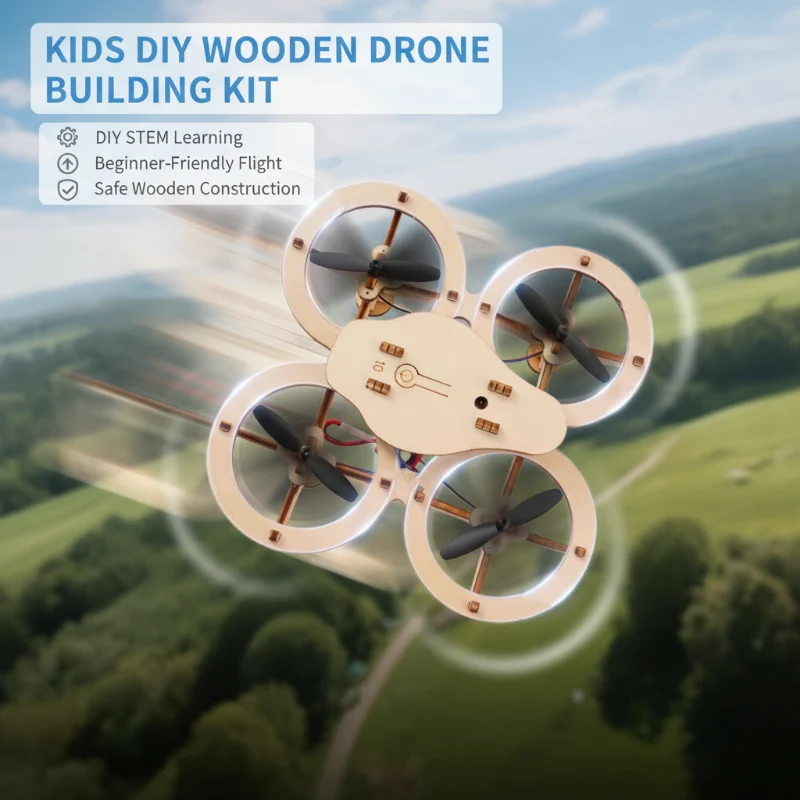 ๐๐ฅ HOT SALE 50%OFF ๐ฅ๐งฉ DIY Wooden Drone Building Kit ๐ - Image 3