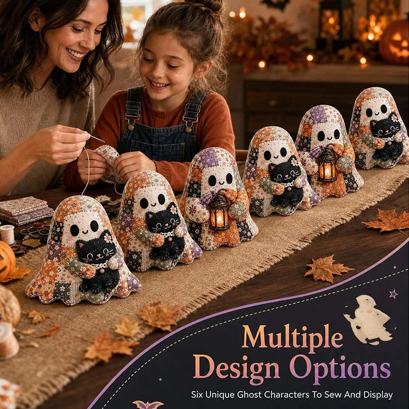 šLittle Ghost's Cozy Halloween DIY Patchwork Kit - Image 4
