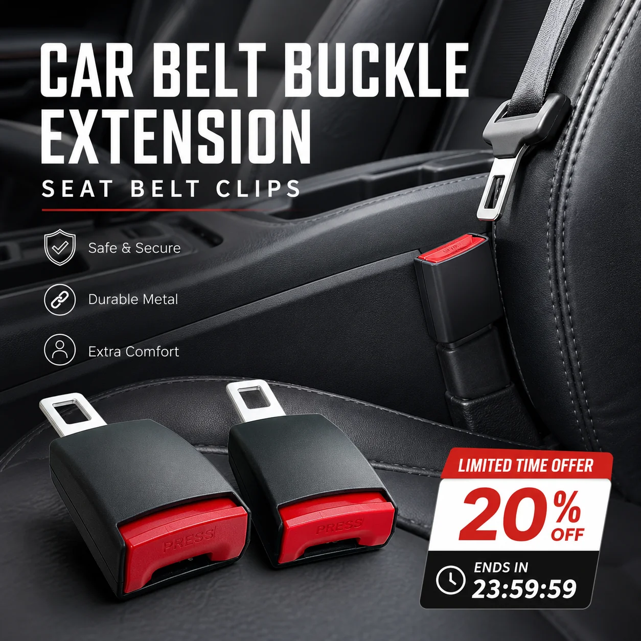 🔥Car Belt Buckle Extension Seat Belt Clips🚗 - Image 3