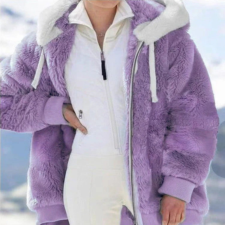 🎁Christmas Hot Sale 49% OFF🎄Hooded Fleece Jacket with Shearling Lining❄️ - Image 5