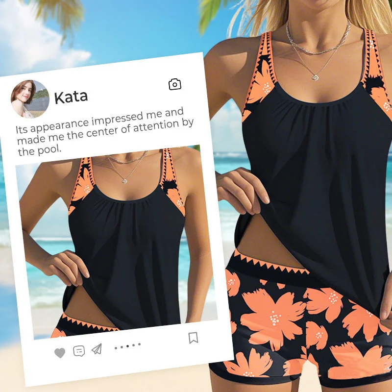 🏖️Summer Hot Sale 53% OFF🌼Women's Print Tankini & Shorts 2-Piece Swimwear Set - Image 6