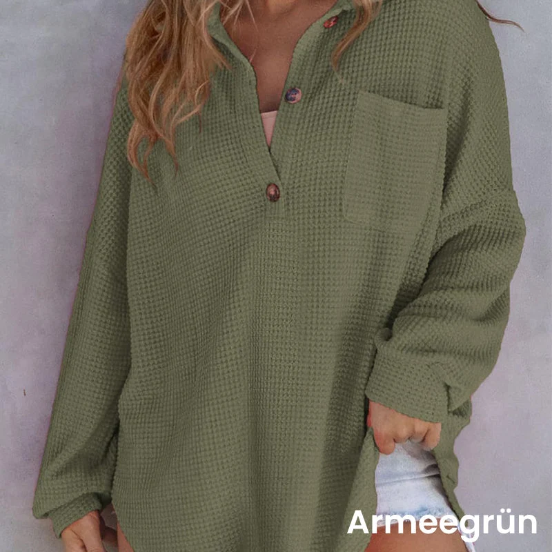 🌸Early Fall Specials 58% OFF🌸Women’s Loose Solid Color Waffle Knit Shirt - Image 10