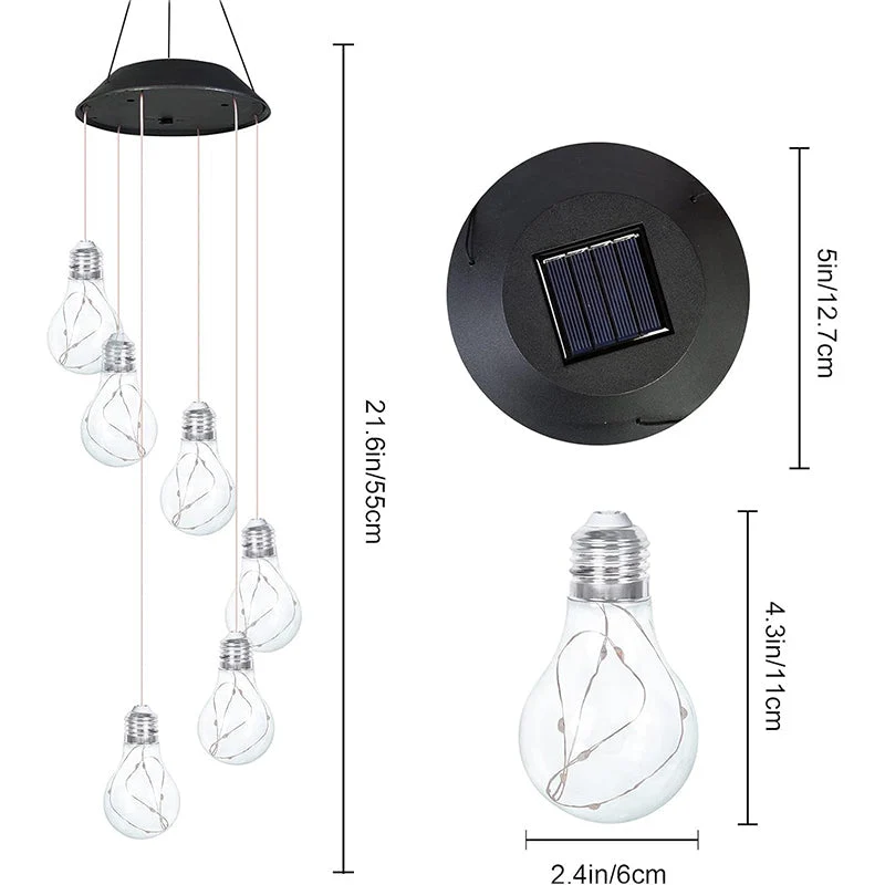 🌠50% OFF💡Outdoor Colorful LED Solar-Powered Light Bulb Wind Chimes - Image 8