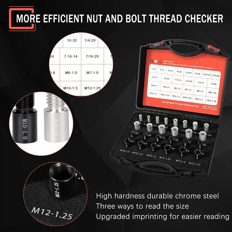 📢📢60% OFF !! ⏰Nut & Bolt Thread Checker Kit for Inspection of Fixed Bolts or Threaded Holes - Image 12