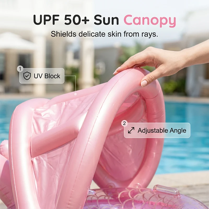 Baby Swimming Float with Sun Canopy - Image 2