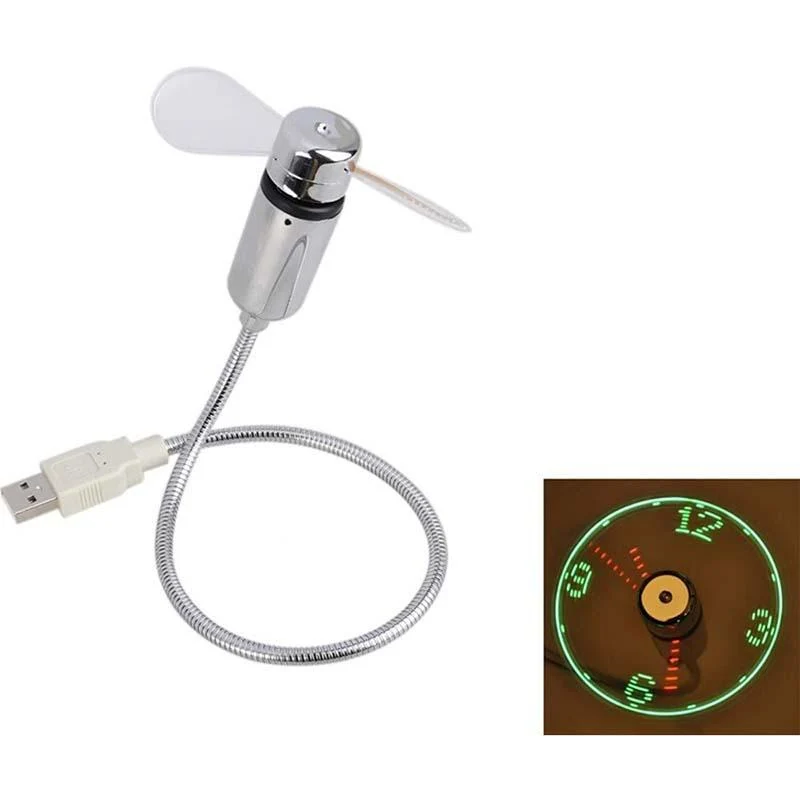 🔥Hot Sale,Buy 2 GET 1🔥USB Fan with LED Clock Lighting - Image 7