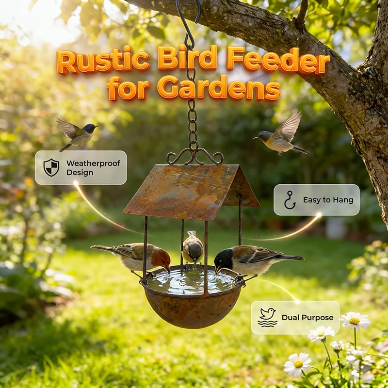 🏡 Bring Songbirds & Country Style to Your Garden. Feed or Birdbath, 16" Tall. Shop Now!