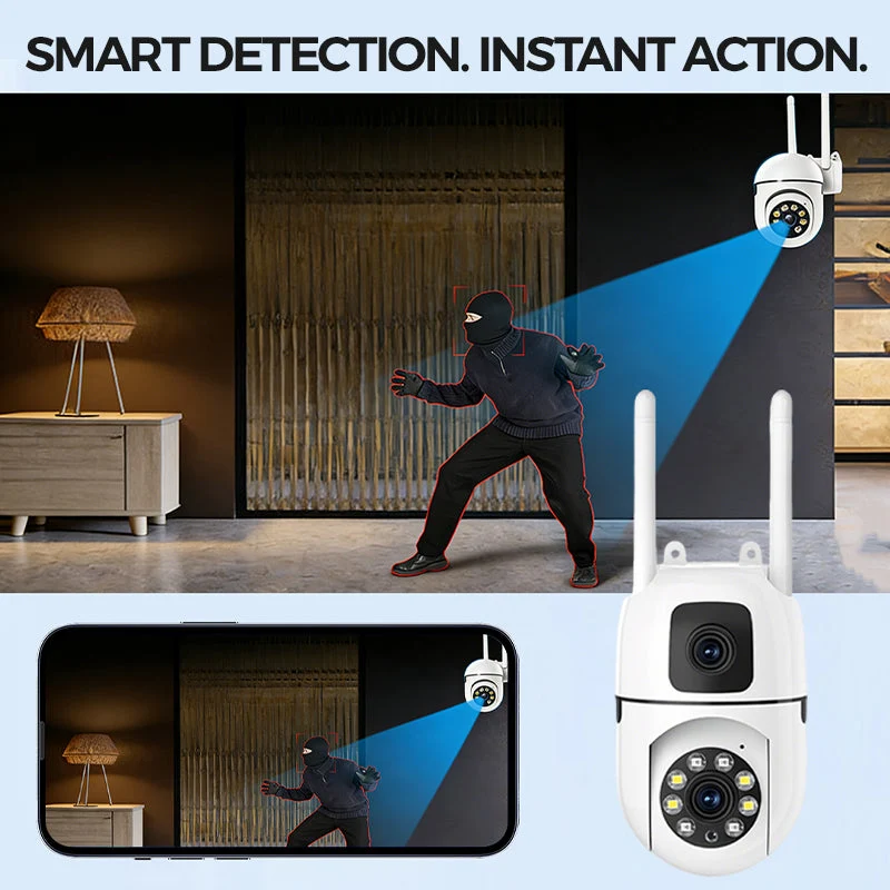 🔍🔍360° Pan & Tilt 4K Dual Lens Security Camera – Outdoor WiFi Surveillance Camera - Image 6