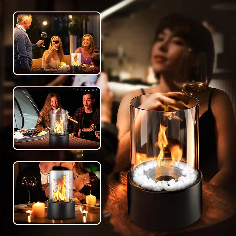 🔥 50% OFF! 🏠 Glass & Metal Tabletop Fireplace – Portable, Smoke-Free for Indoor & Outdoor Use, With Ethanol Burner & Cozy Decorative Accentuator for Your Home ✨ - Image 2