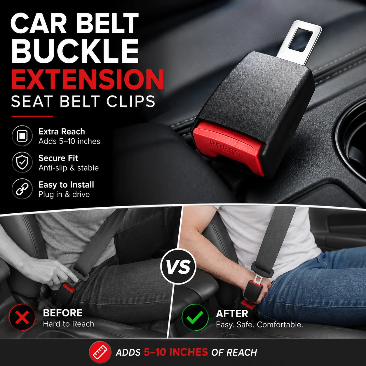 🔥Car Belt Buckle Extension Seat Belt Clips🚗 - Image 2