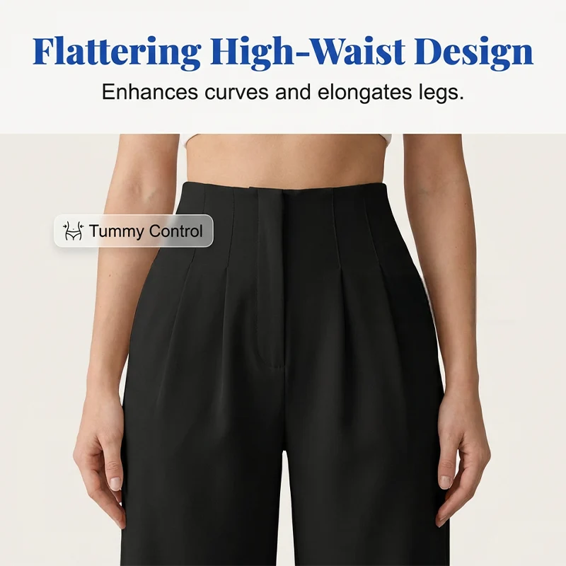 Women’s Solid Color Casual Wide Leg Pants - Image 5
